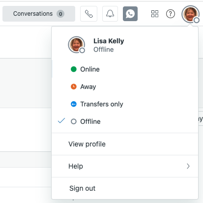 Unified agent status menu